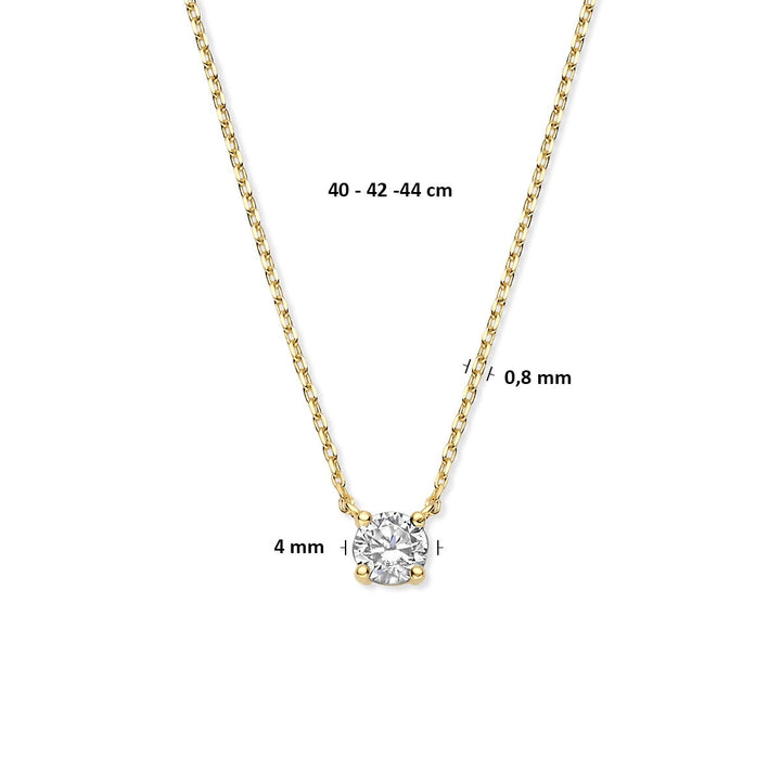 zirconia necklace 40 - 42 - 44 cm 14K yellow gold