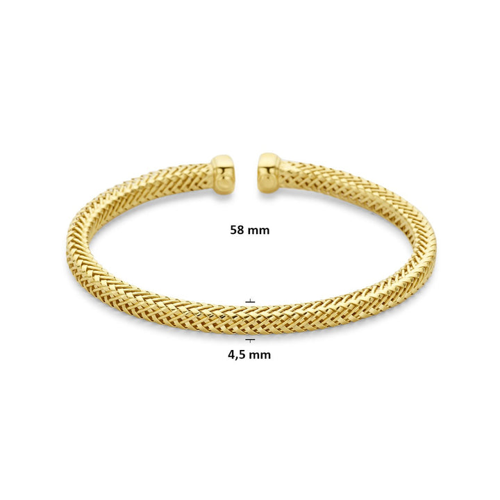 Verguld 925 zilveren klemband 58 x 4.5 mm