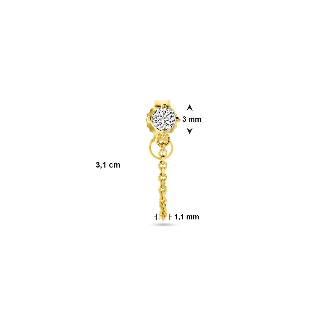 Ohrstecker Zirkonia pro Stück 14K Gelbgold