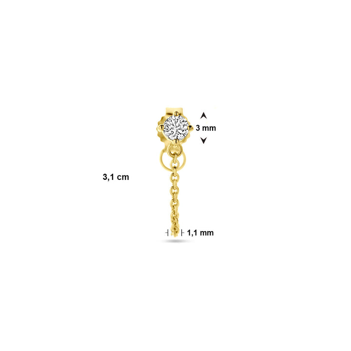 Ohrstecker Zirkonia pro Stück 14K Gelbgold