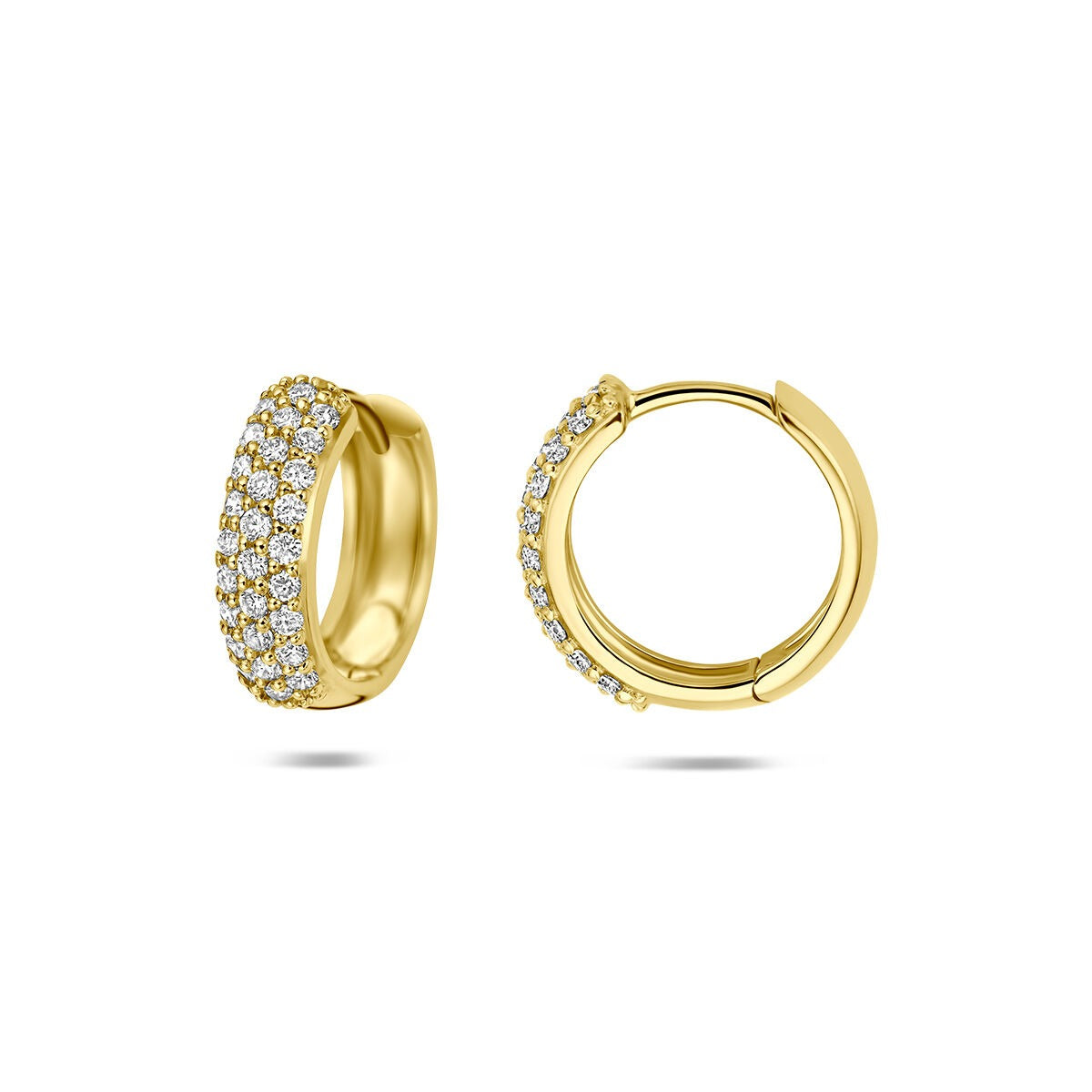 14k Geelgouden klapoorringen met lab grown diamant