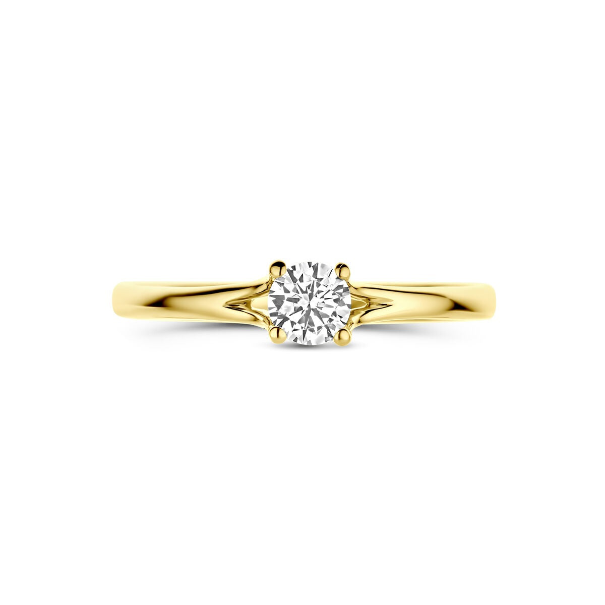 Gouden damesring met zirkonia – 14k geelgoud