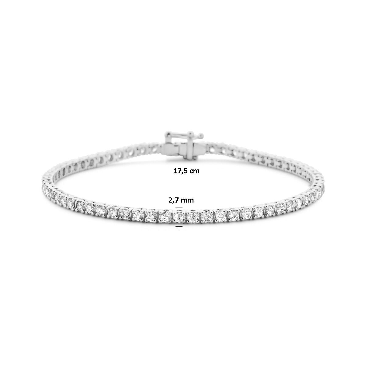 14k Witgouden tennisarmband met 3.00ct lab grown diamanten