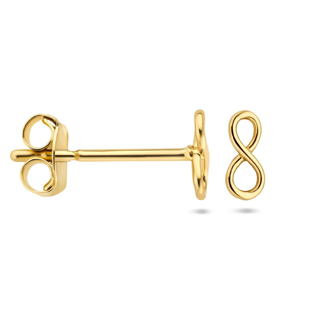 14k Geelgouden Oorknoppen Infinity