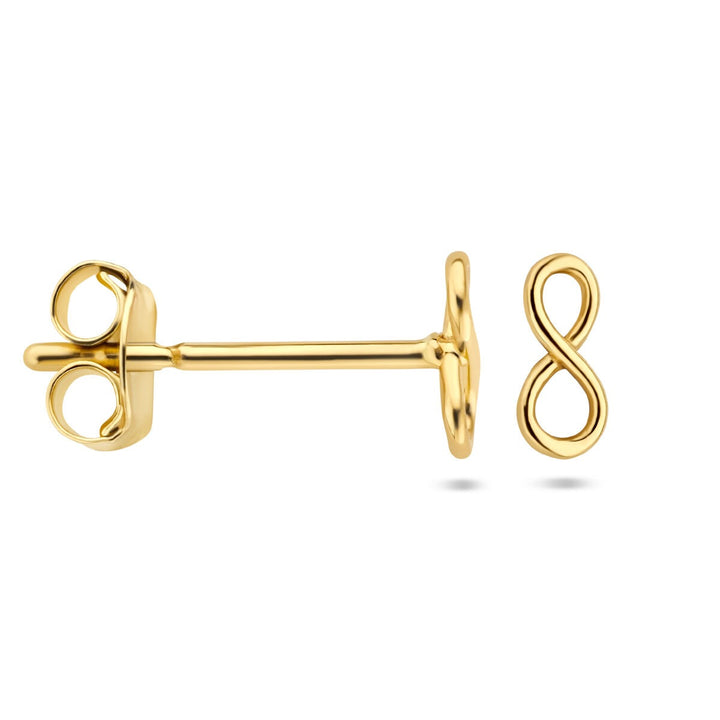 14k Geelgouden Oorknoppen Infinity