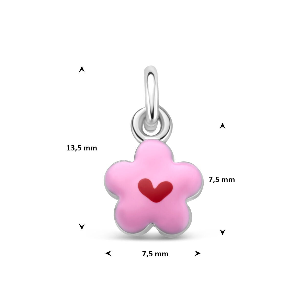 Gerhodineerd 925 Zilveren Kinderhanger Bloem