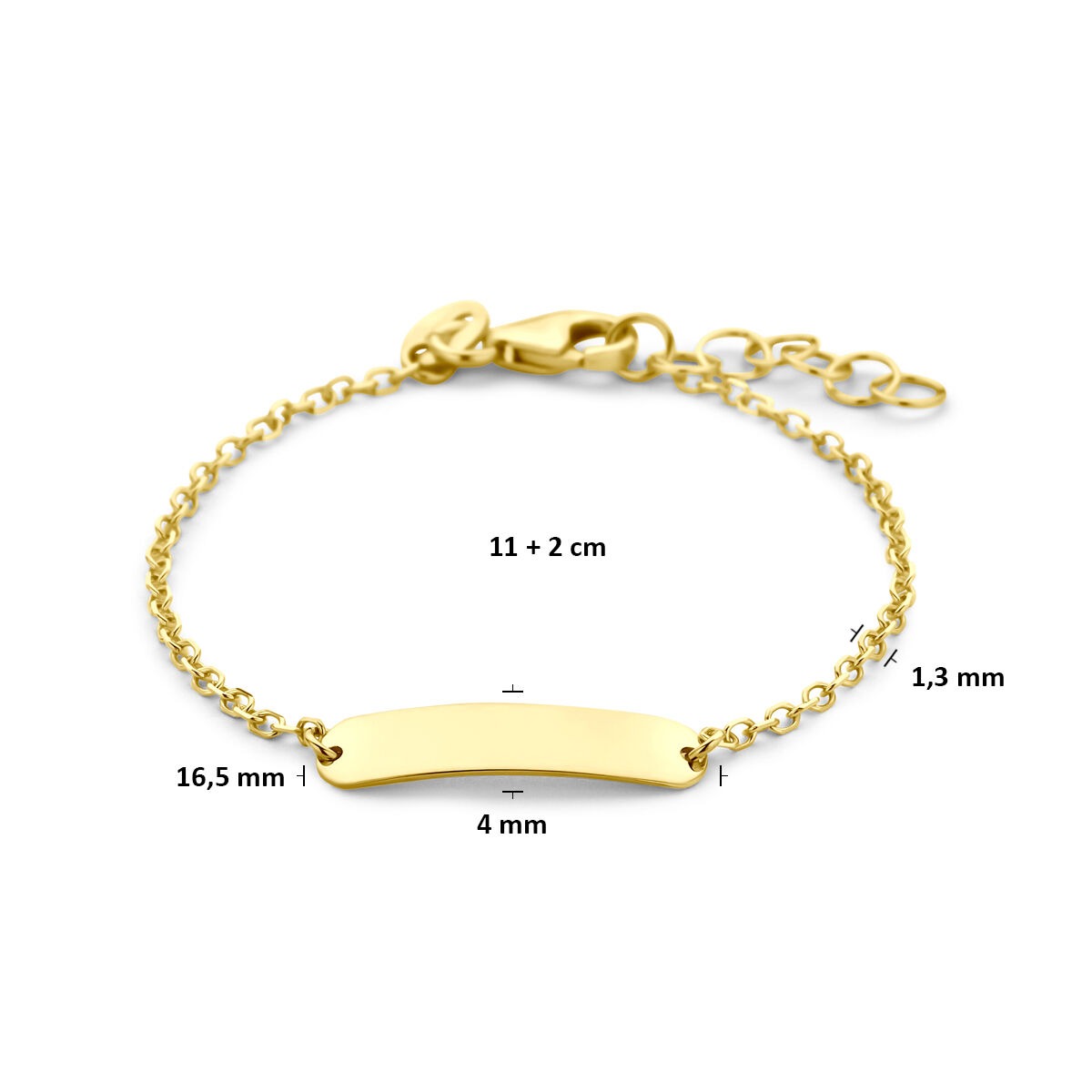 9k Geelgouden baby graveerarmband