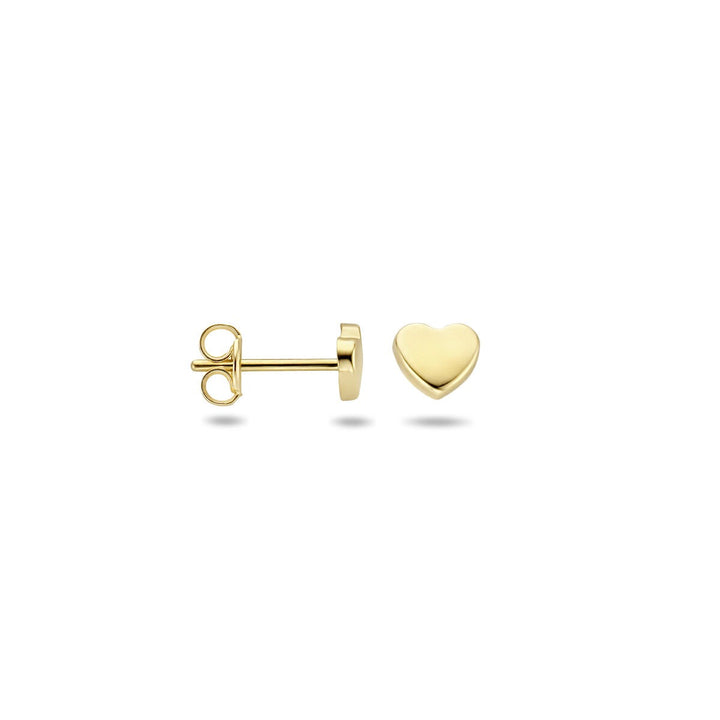 ear studs heart 14K yellow gold