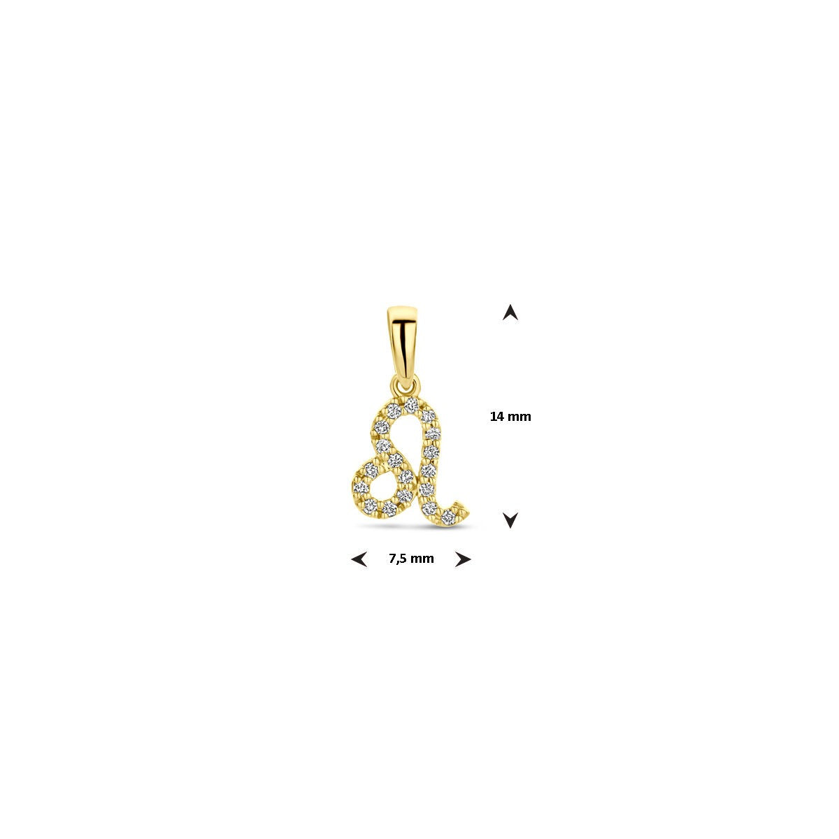 14k geelgouden sterrenbeeld hanger met diamant