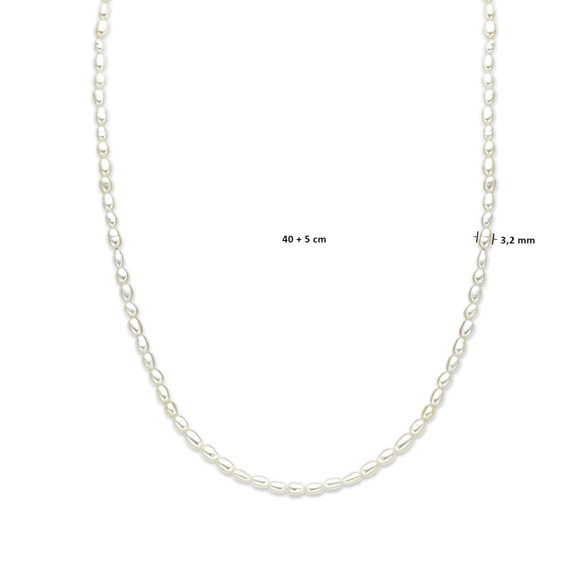 Parel collier met zoetwaterparels en 14k geelgouden sluiting