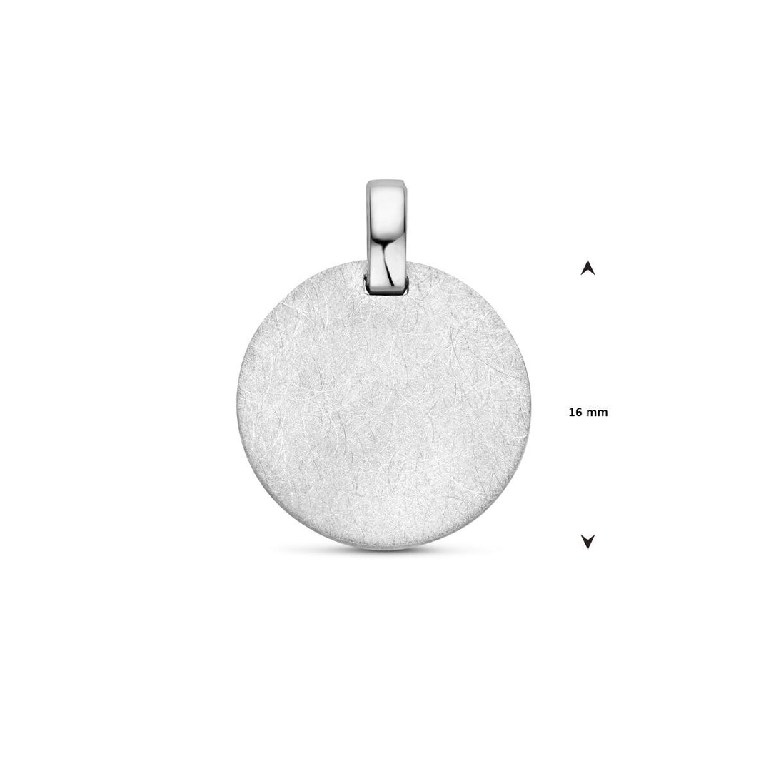 Zilveren graveerhanger – gerhodineerd 925 zilver met ijsmatte afwerking