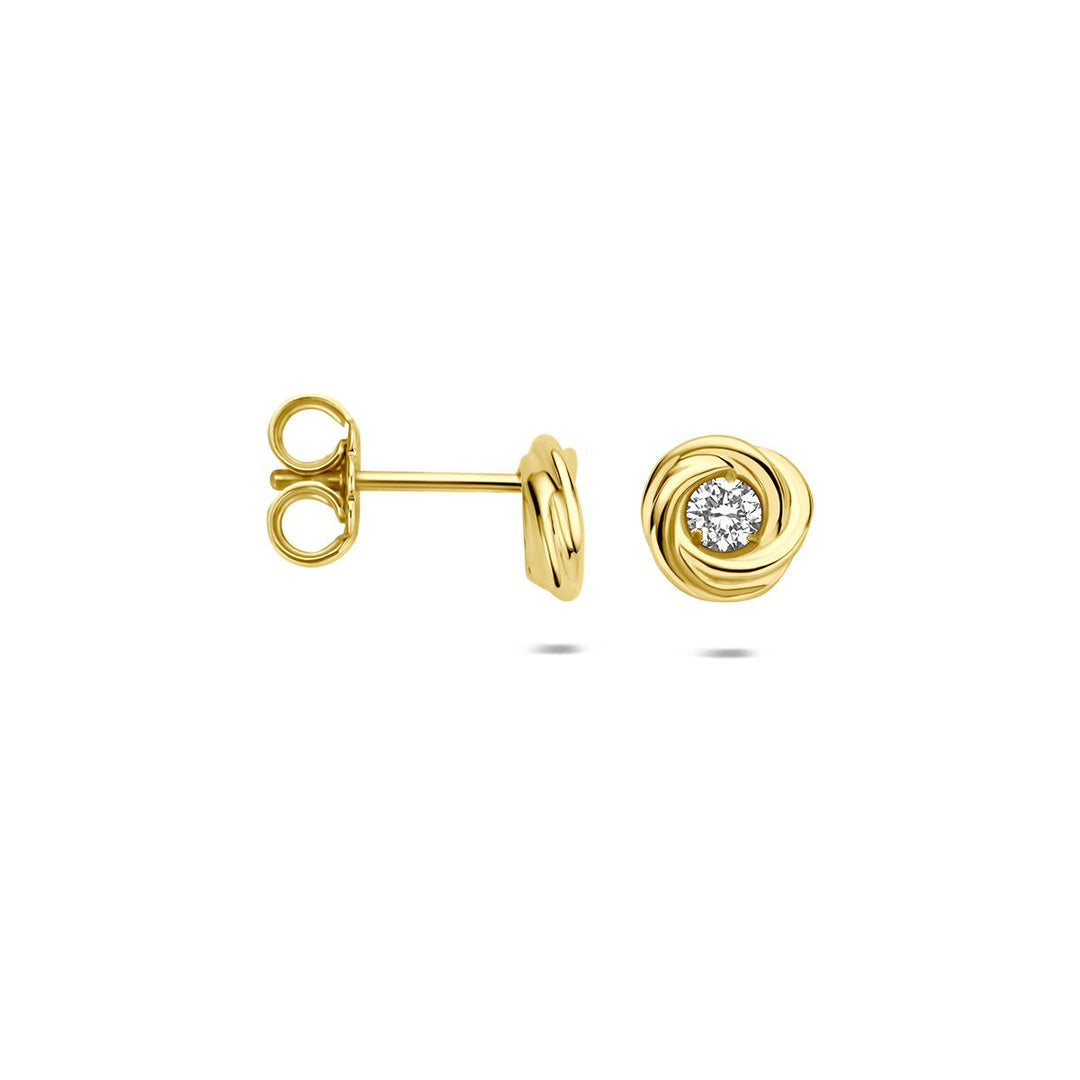 14k Geelgouden oorknoppen met lab grown diamant