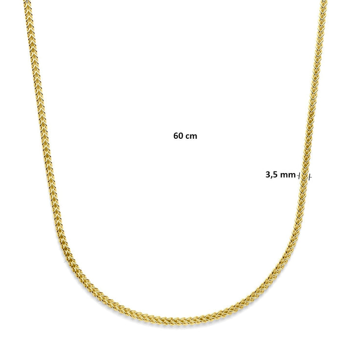 14k Geelgouden Gourmette Herenketting 60 cm met Zilverkern