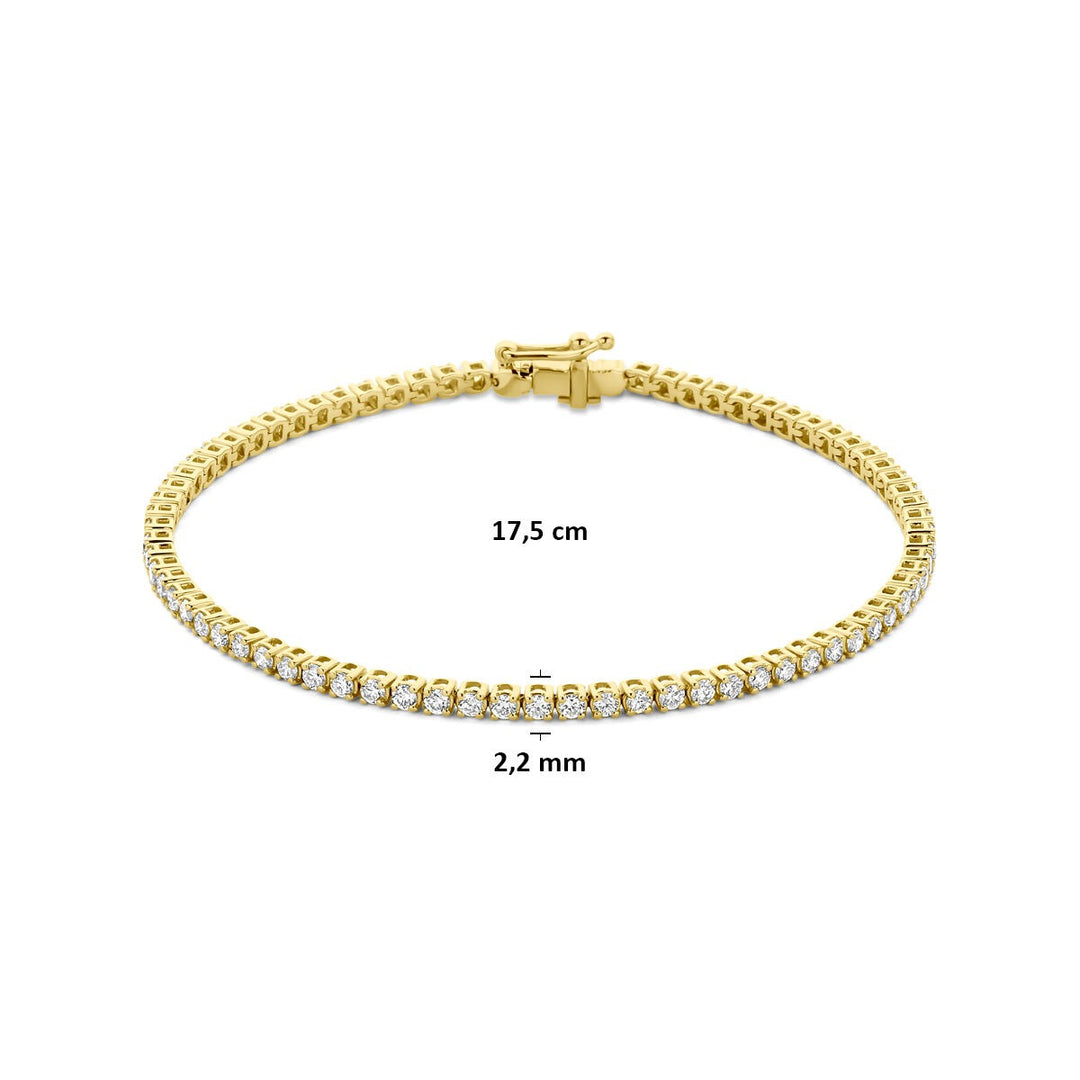 14k Gouden tennis armband met lab grown diamant