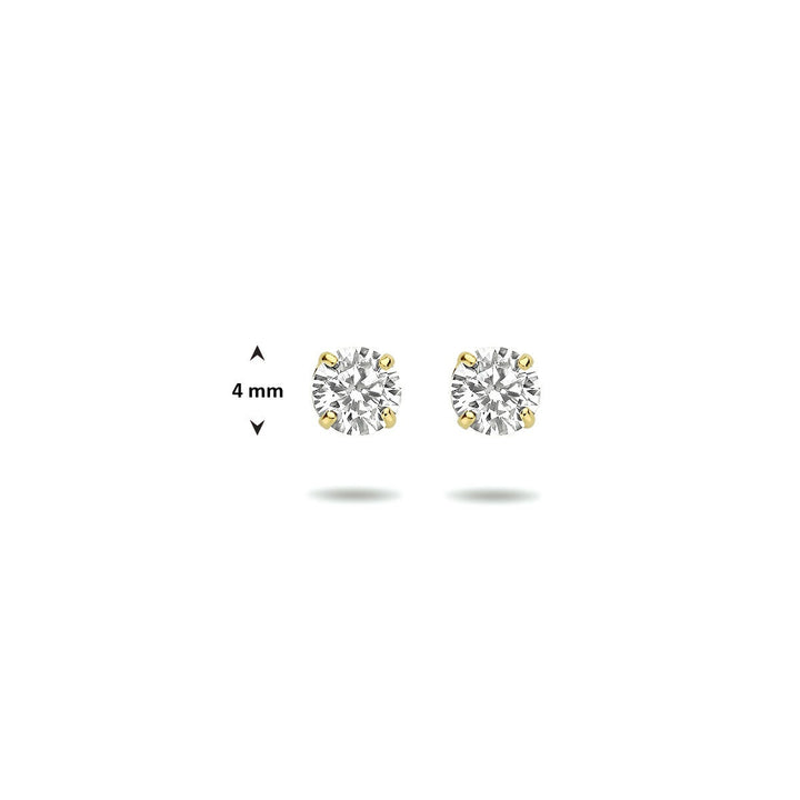 9k geelgouden oorknoppen met zirkonia