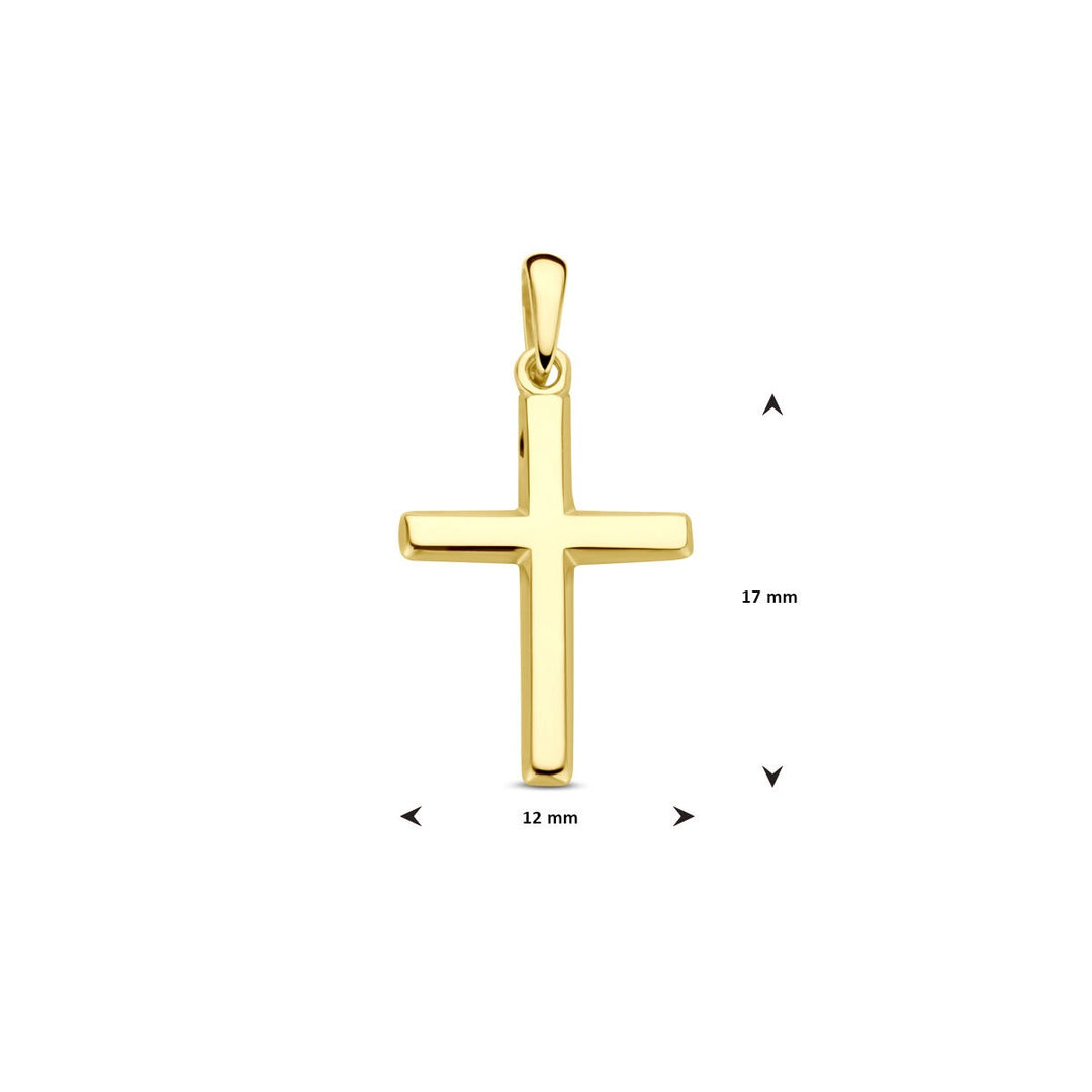 14k geelgouden kruis hanger – 17 x 12 mm