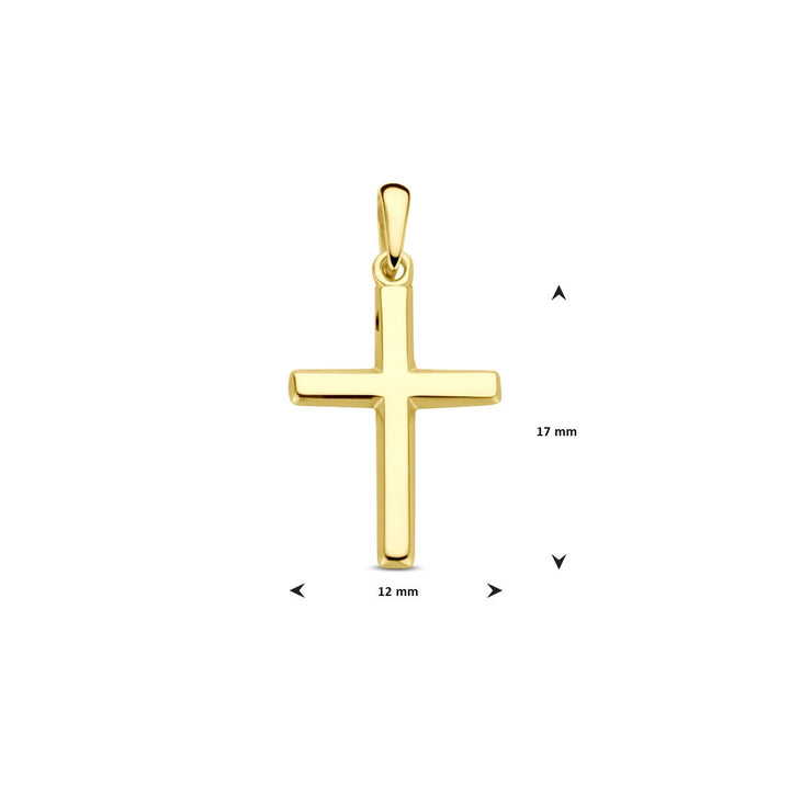 14k geelgouden kruis hanger – 17 x 12 mm