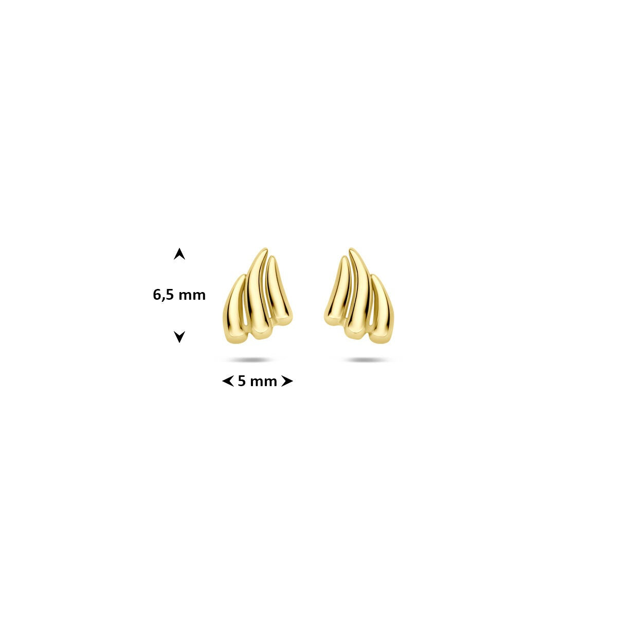 9k Geelgouden Oorknopjes 6,5 x 5 mm