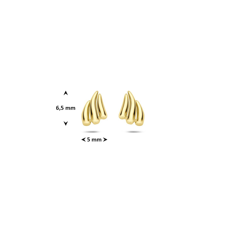 9k Geelgouden Oorknopjes 6,5 x 5 mm