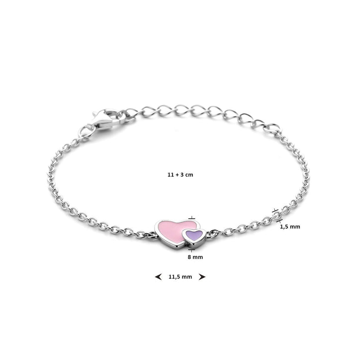 Zilveren kinderarmband met hartjes – gerhodineerd 925 zilver