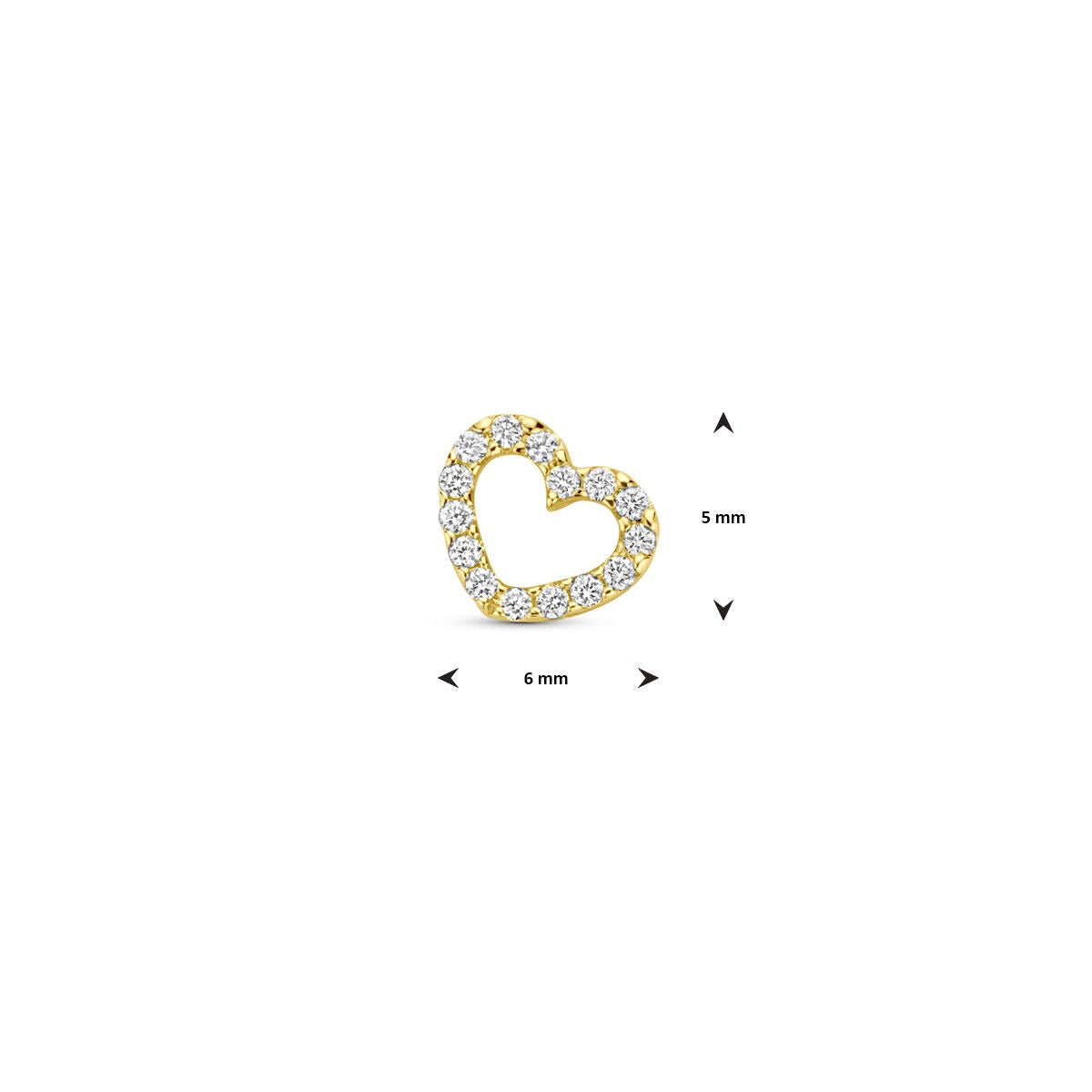 14k Geelgouden Hartjes Hanger met Diamant