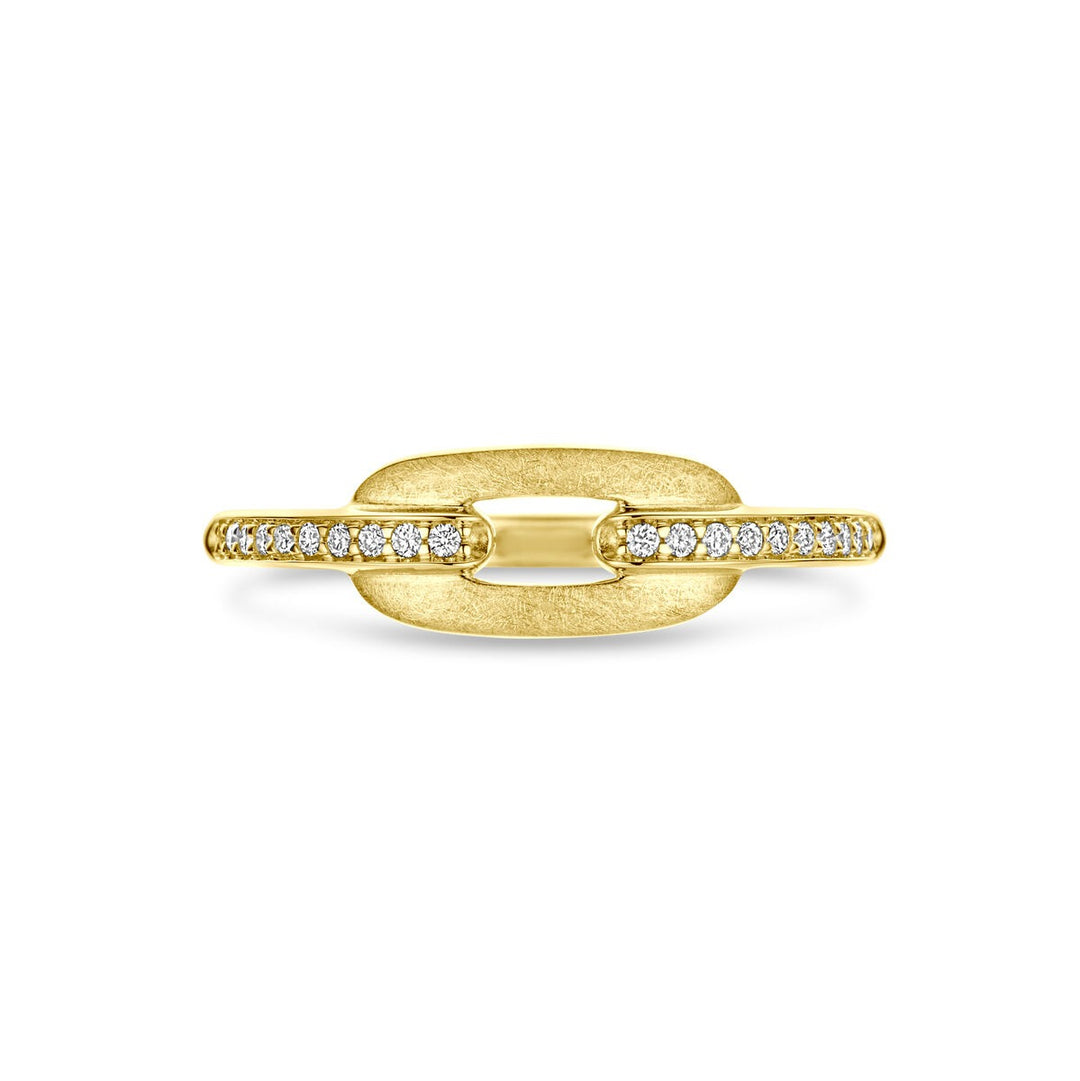 14k Geelgouden dames ring met diamant 0.08ct h si