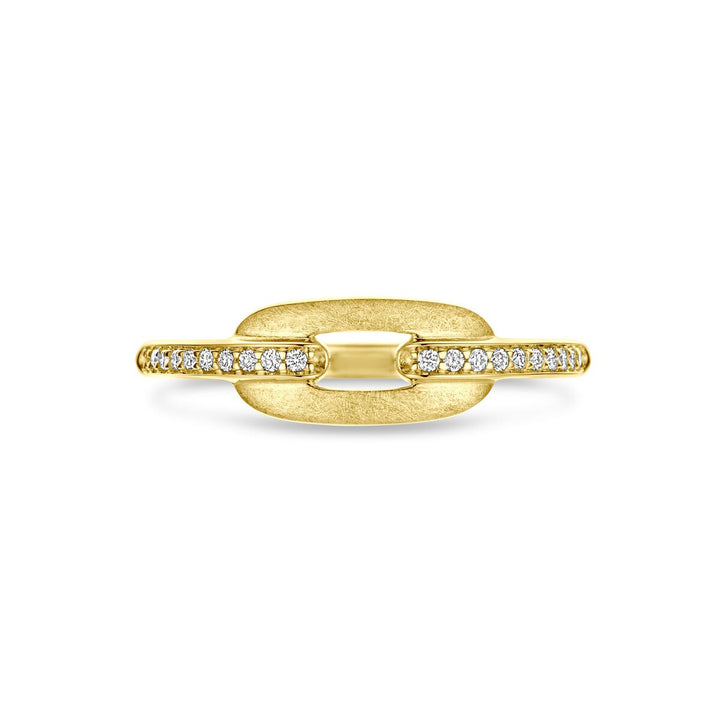 14k Geelgouden dames ring met diamant 0.08ct h si