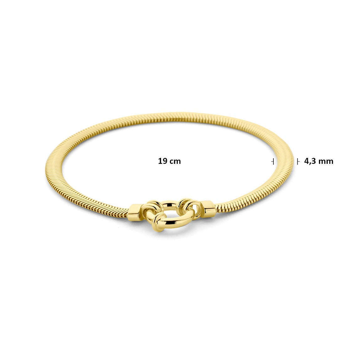 Verguld 925 zilveren armband slang plat