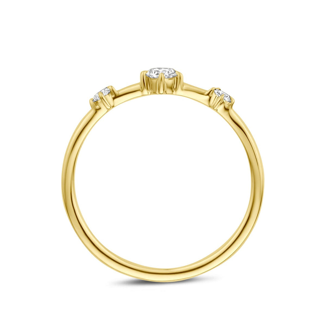 14k Geelgouden ring met lab grown diamant 0.20ct