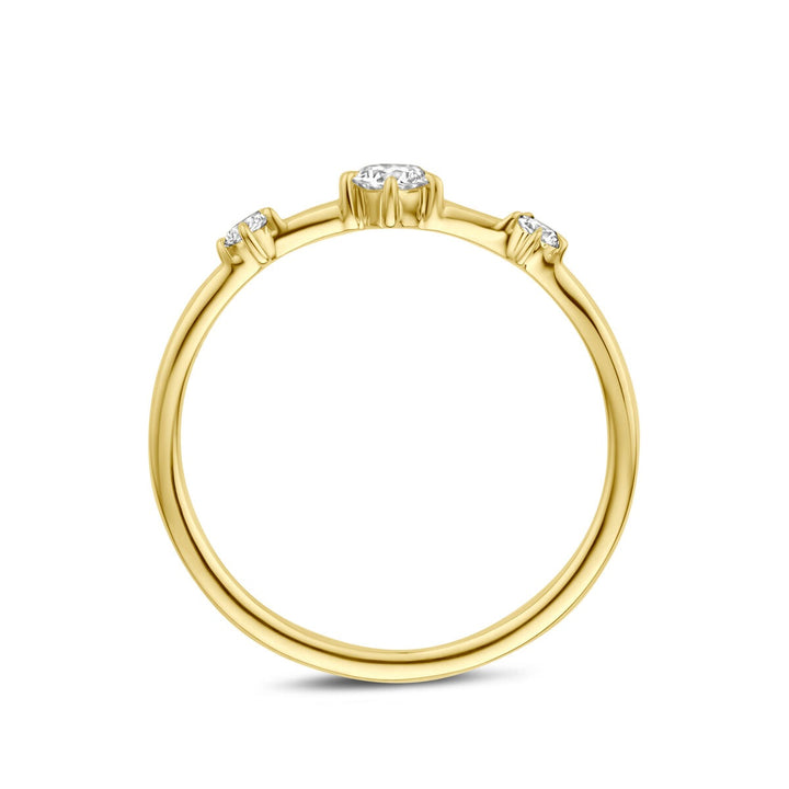 14k Geelgouden ring met lab grown diamant 0.20ct