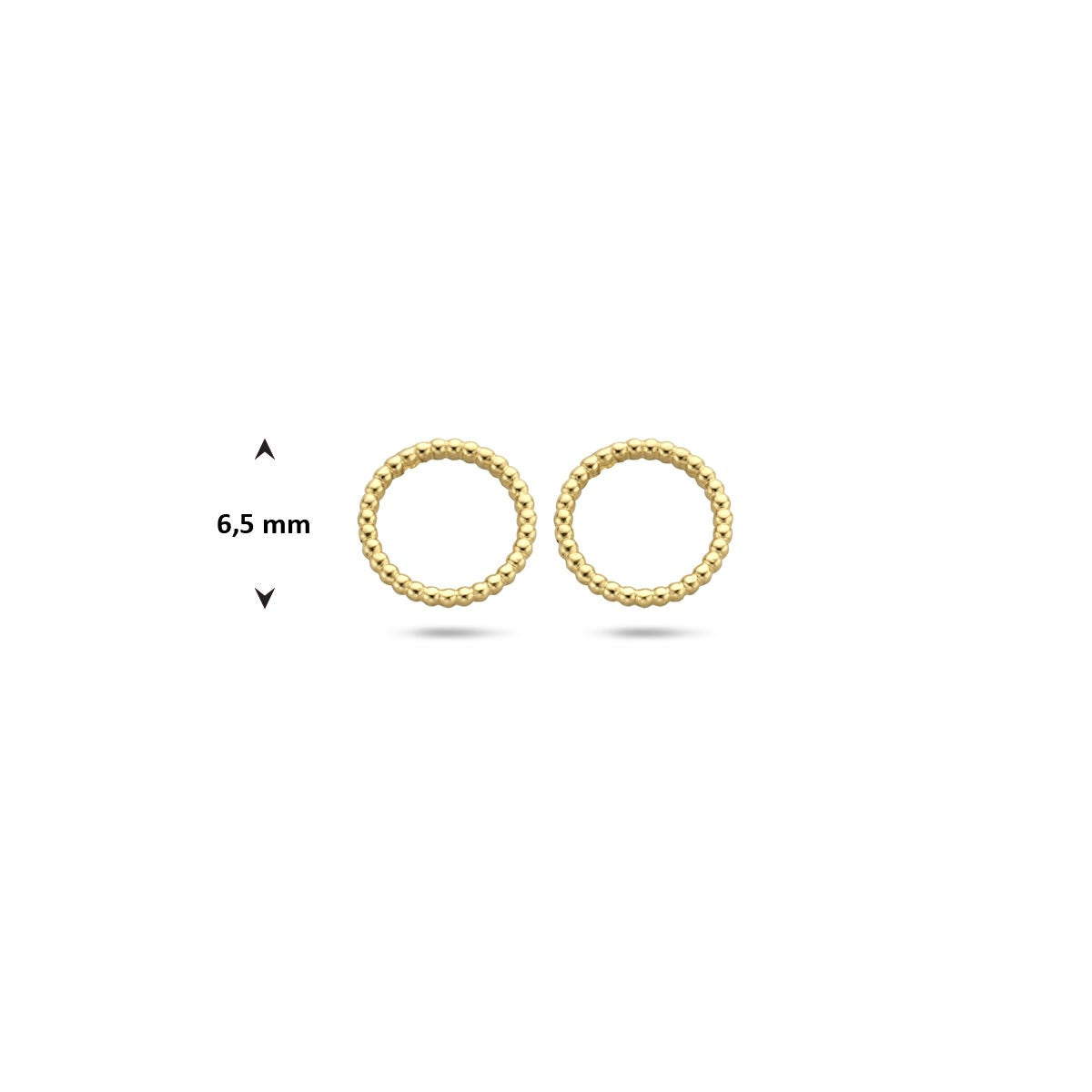 Gouden oorknoppen met twisted rondje – 14k
