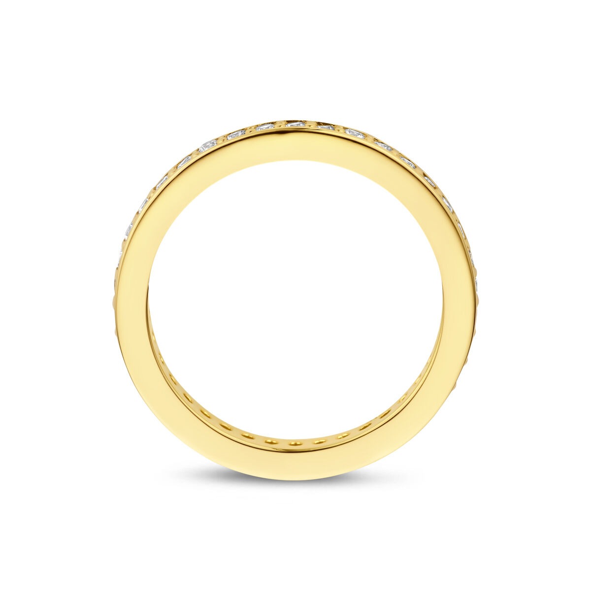 Verguld 925 zilveren ring met zirkonia 2.5 mm