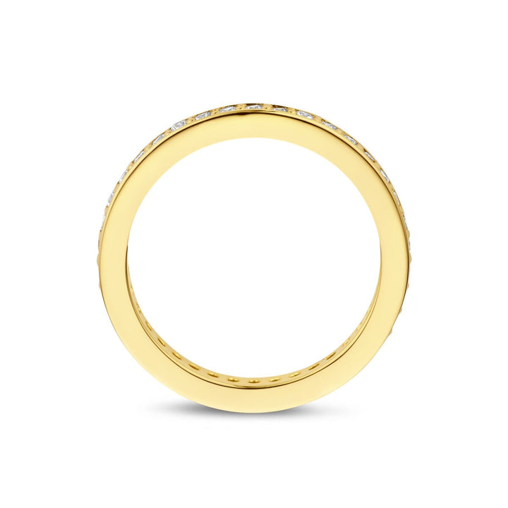 Verguld 925 zilveren ring met zirkonia 2.5 mm