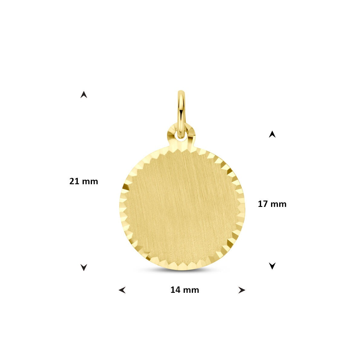 9k Gele Gediamanteerde Graveerhanger