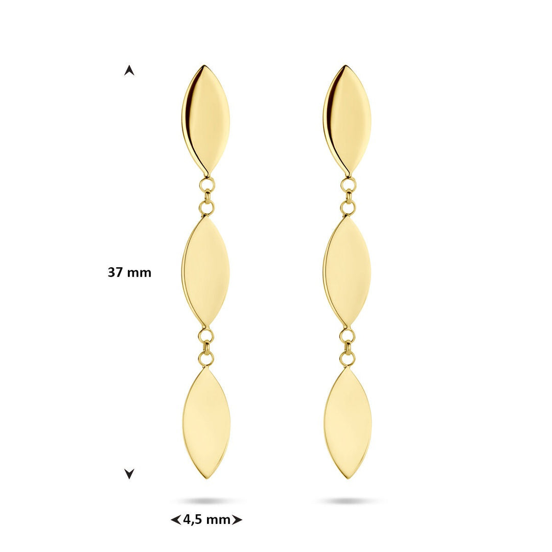 oorhangers 37 mm 14K geelgoud