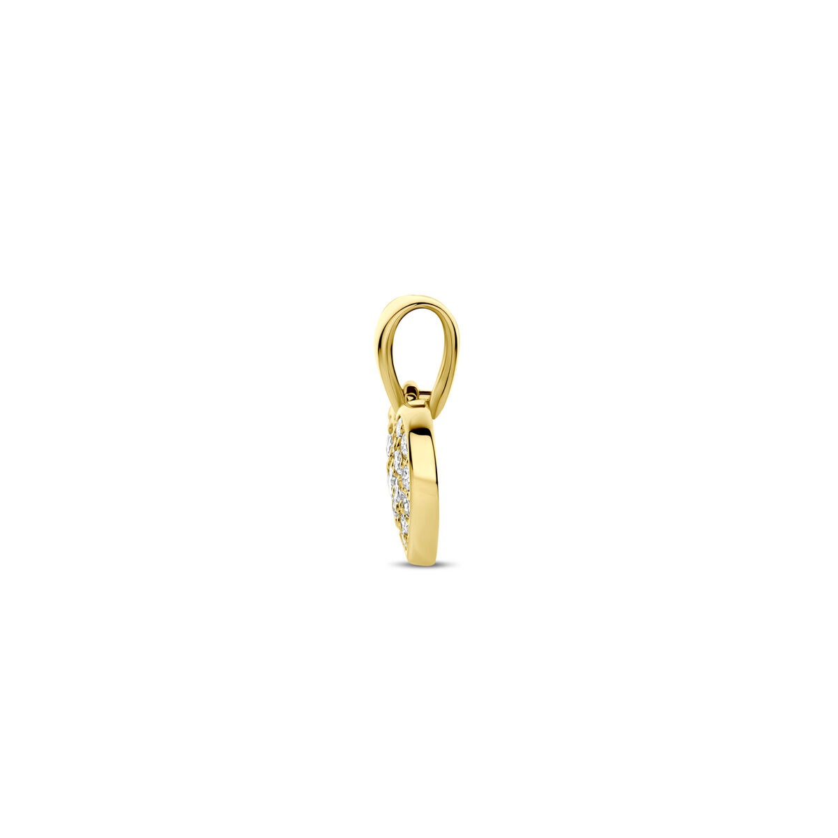 14k Geelgouden hart hanger met lab grown diamant
