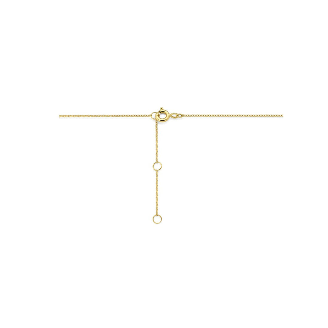 9k Geelgouden ketting met zirkonia hanger