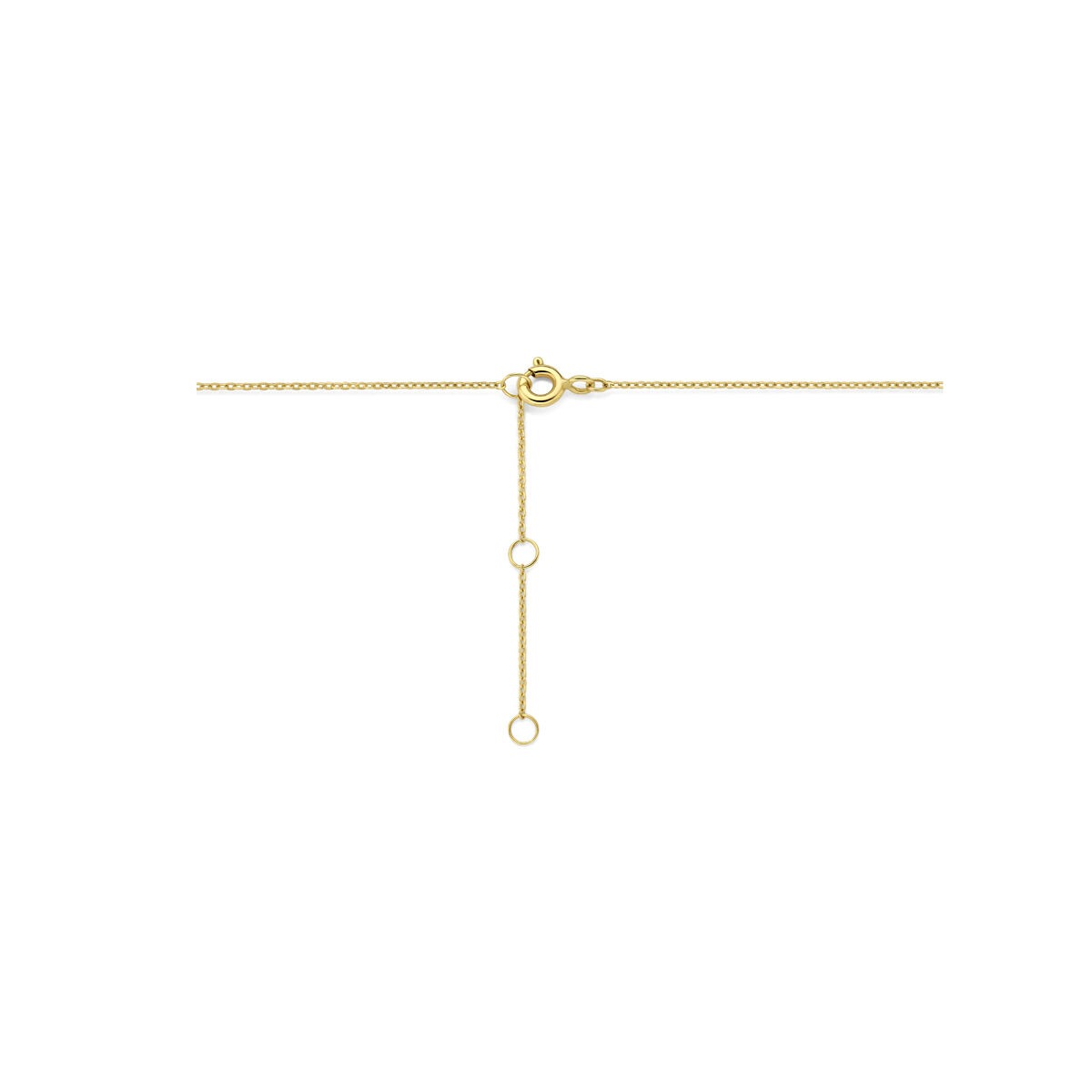 9k Geelgouden ketting met zirkonia hanger