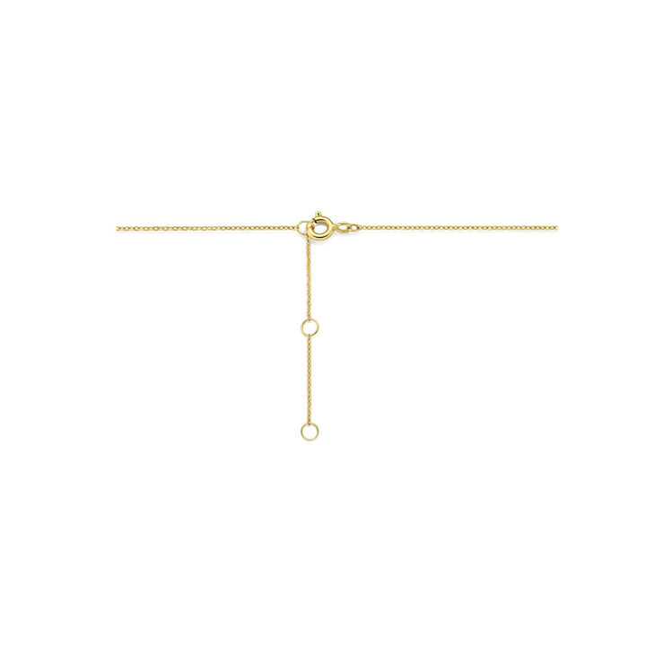 9k Geelgouden ketting met zirkonia hanger
