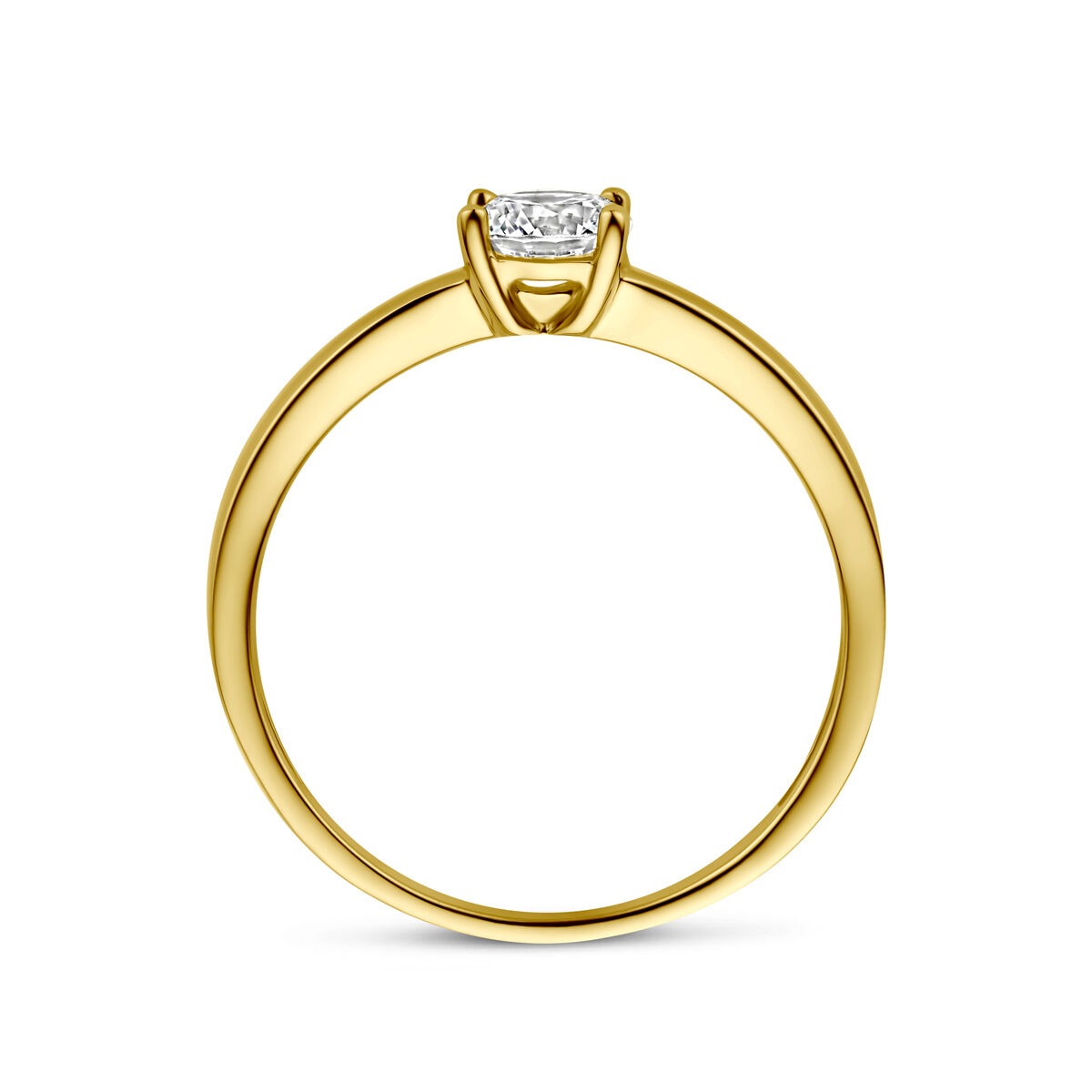 Verguld geel 925 zilveren ring met zirkonia