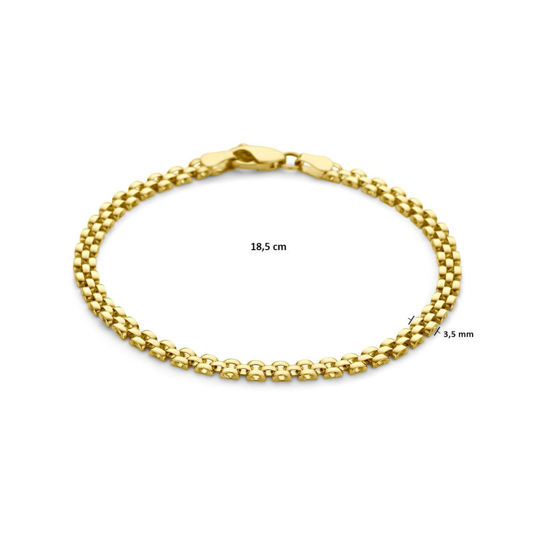 9k Geelgouden Panter Schakel Armband 18,5 cm