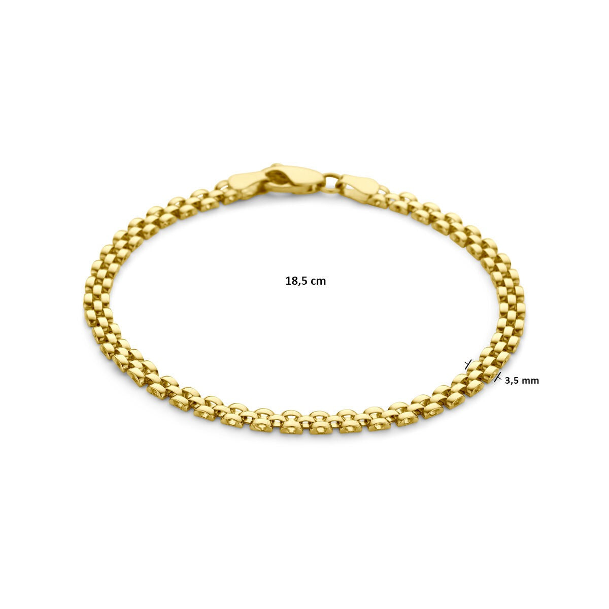 9k Geelgouden Panter Schakel Armband 18,5 cm
