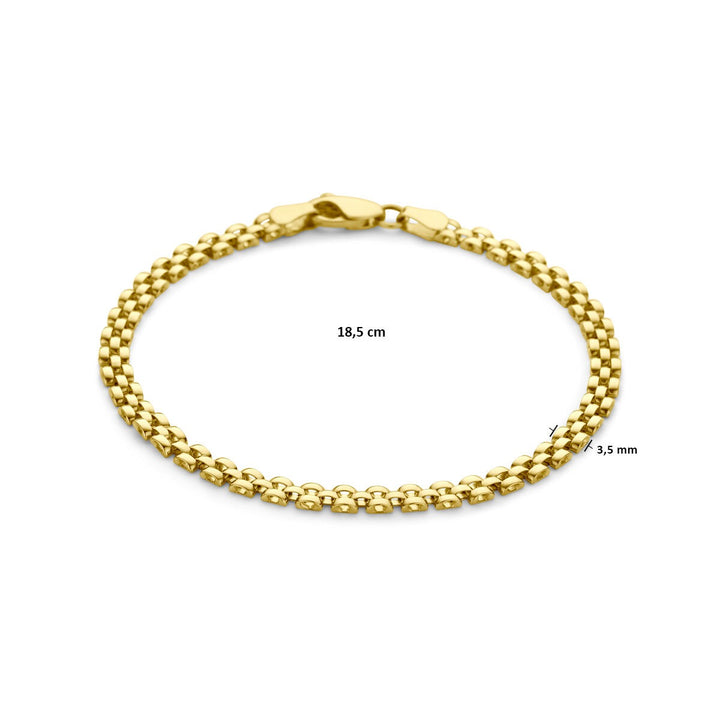 9k Geelgouden Panter Schakel Armband 18,5 cm