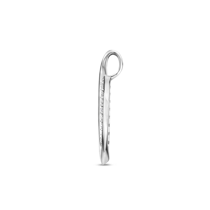 Gerhodineerd 925 zilveren hanger met zirkonia