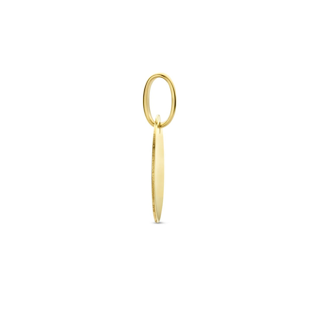 9k Geelgouden Graveerhanger Rond