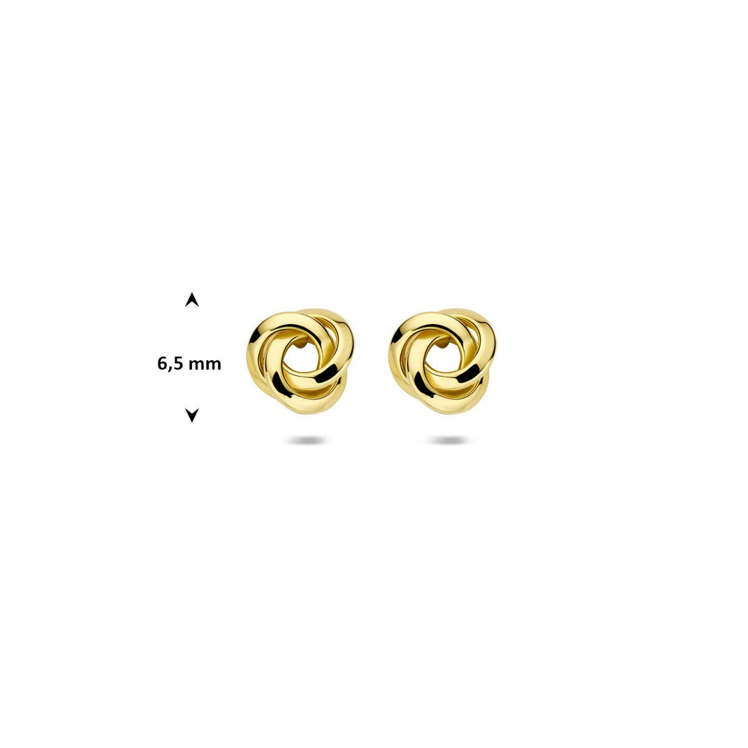 stud earrings button 14K yellow gold