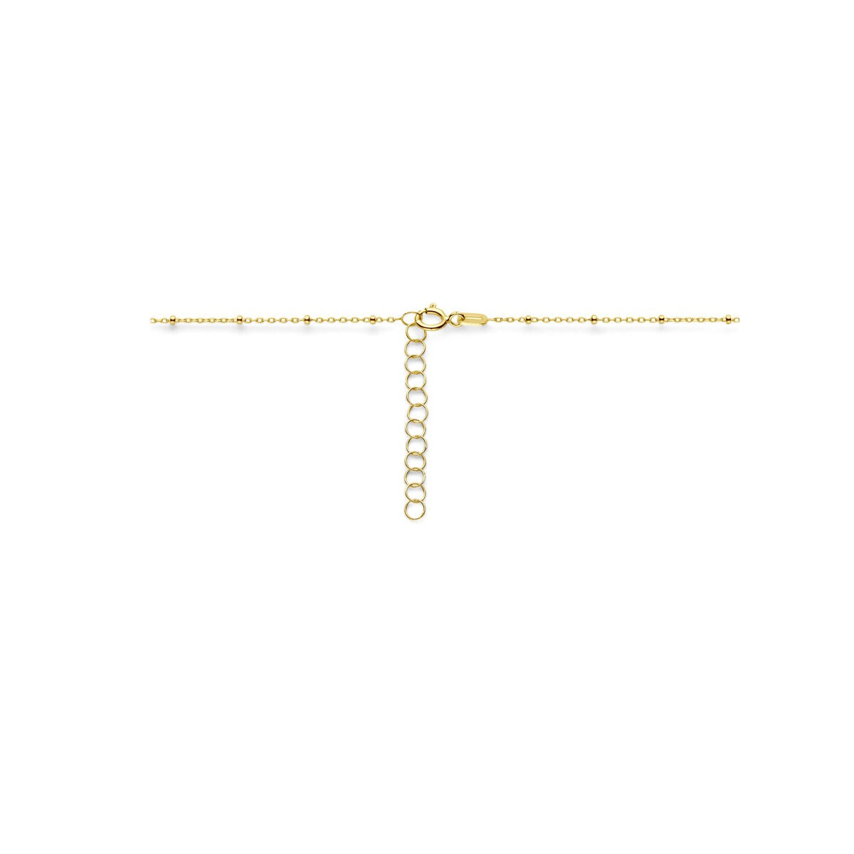 Geelgouden ketting met bolletjes anker schakels