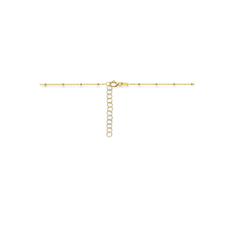 Geelgouden ketting met bolletjes anker schakels