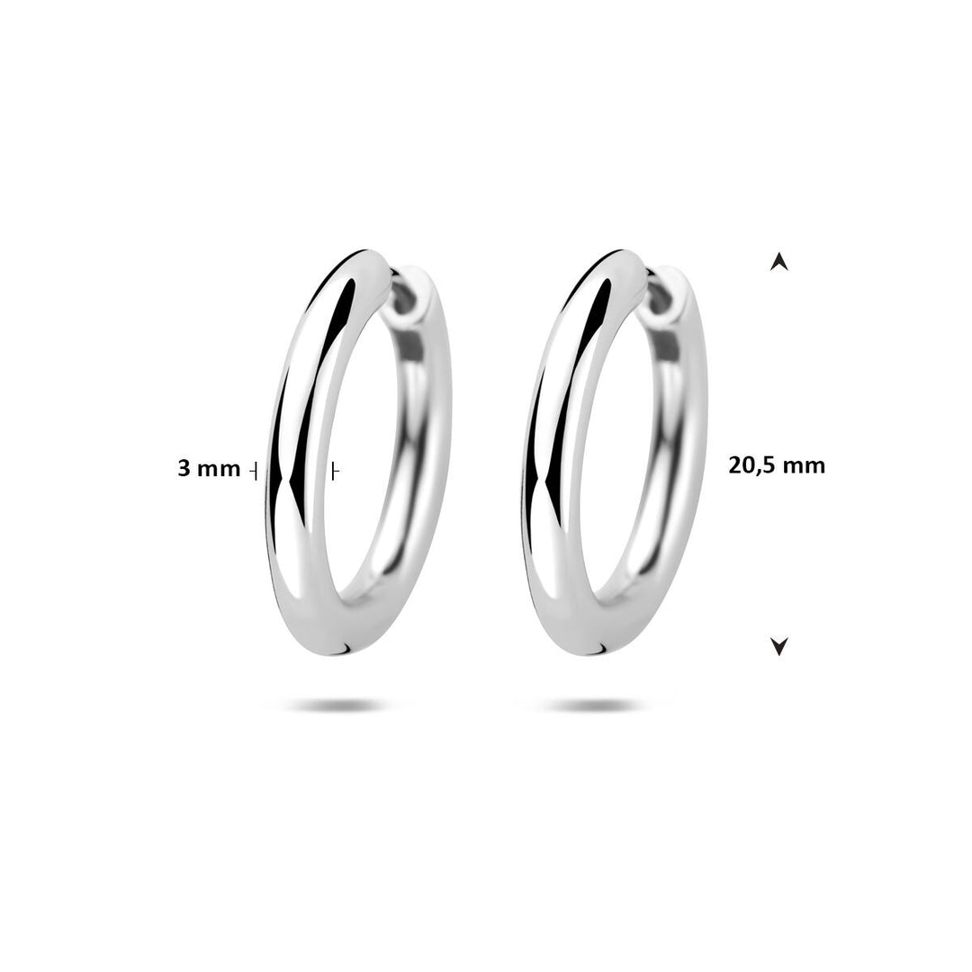 Zilveren klapoorringen gerhodineerd – slanke dames oorringen met verfijnde afwerking