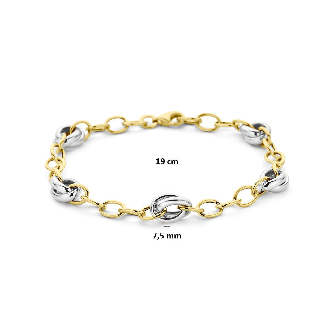 14k Bicolor gouden schakel armband